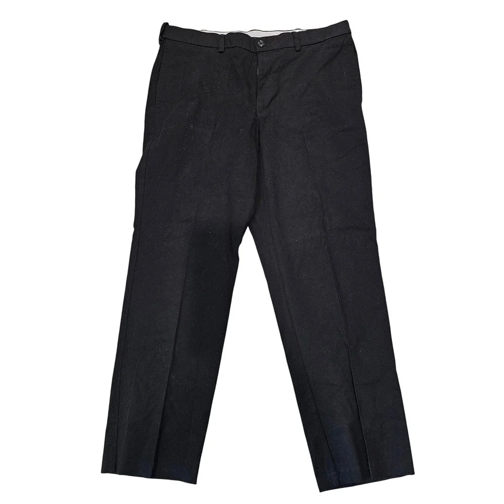 Savane Mens Black Dress Pants‎ 34x29 Comfort Waist Straight Leg Casual
